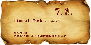 Timmel Modesztusz névjegykártya